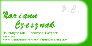 mariann czesznak business card